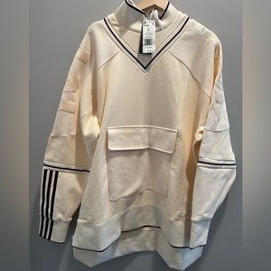 Ivy Park x Adidas Ivory & Maroon Graphic Mockneck - Beyoncé Size LARGE